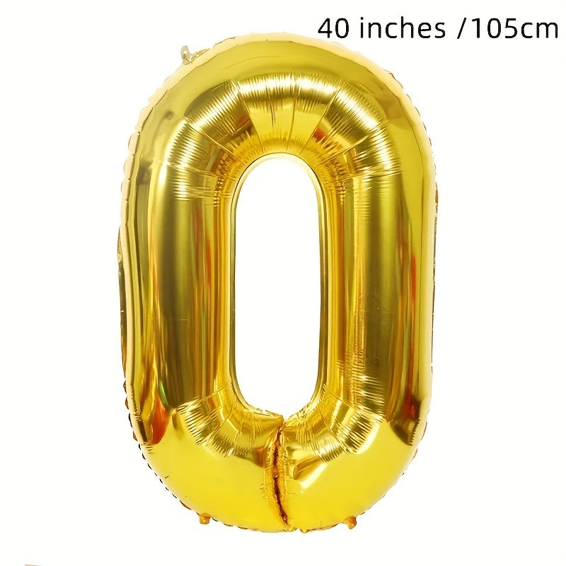 40-Inch Gold Number 40 Helium Foil Balloon for Birthday Party Decorations