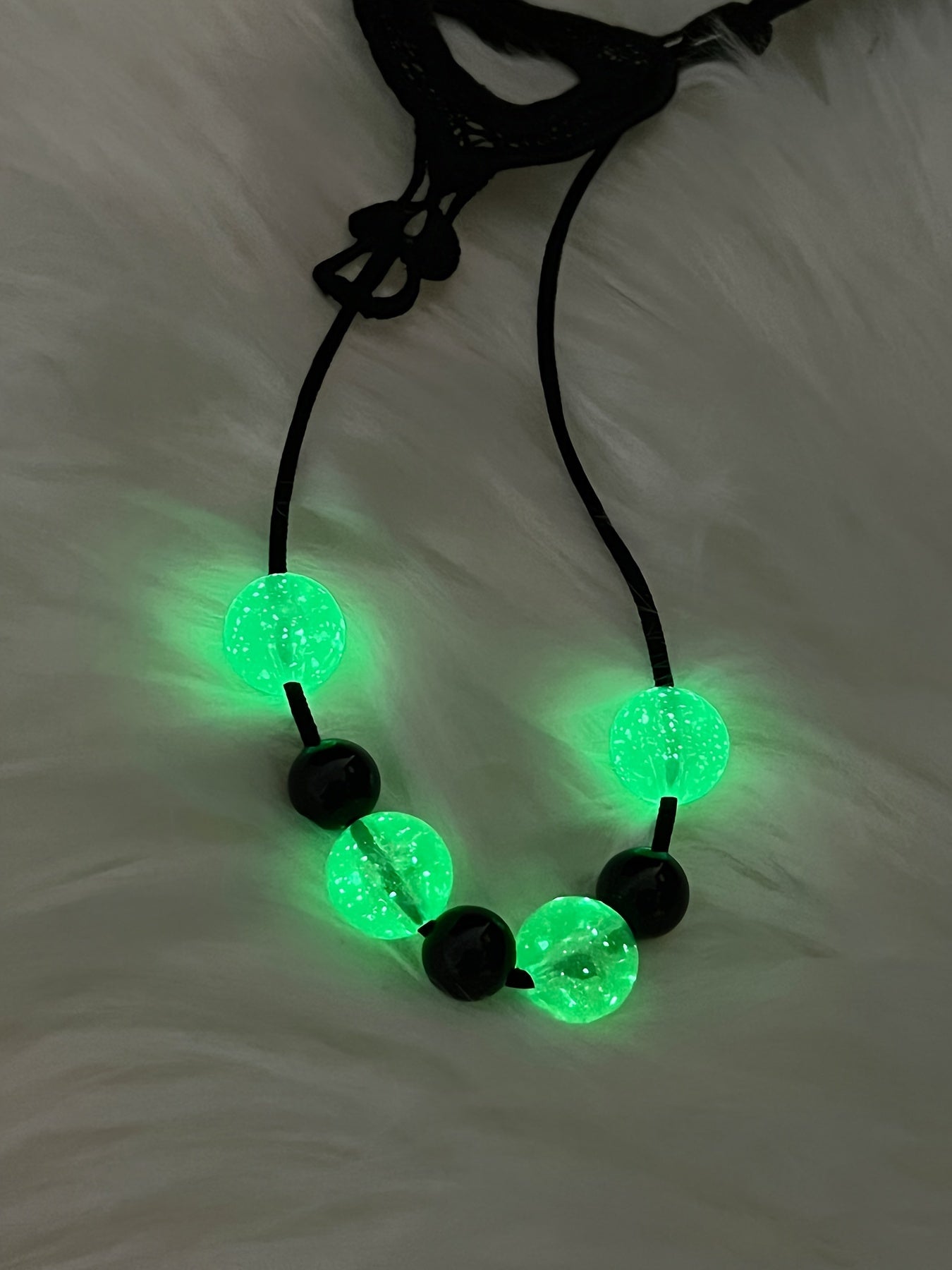 Adult Beaded Polyester Thong with Heart Drop Waist Luminous Bead Accents Knit Fabric Lingerie