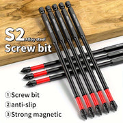 3/8/15pcs S2 Cross High Hardness Anti-slip Screwdriver Extension Set
