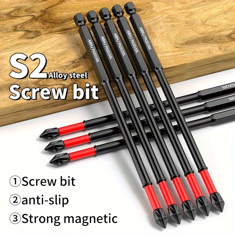 3/8/15pcs S2 Cross High Hardness Anti-slip Screwdriver Extension Set