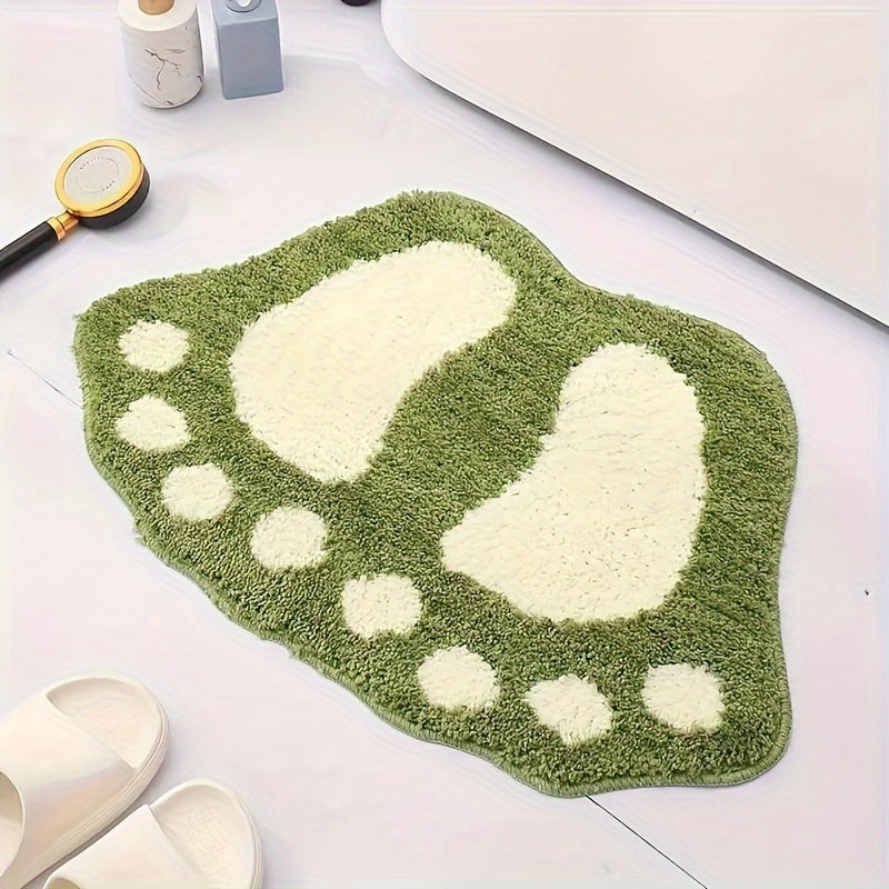 Paw Print Bathroom Floor Mat Absorbent Non-Slip Kitchen Rug for Bathroom Bedroom