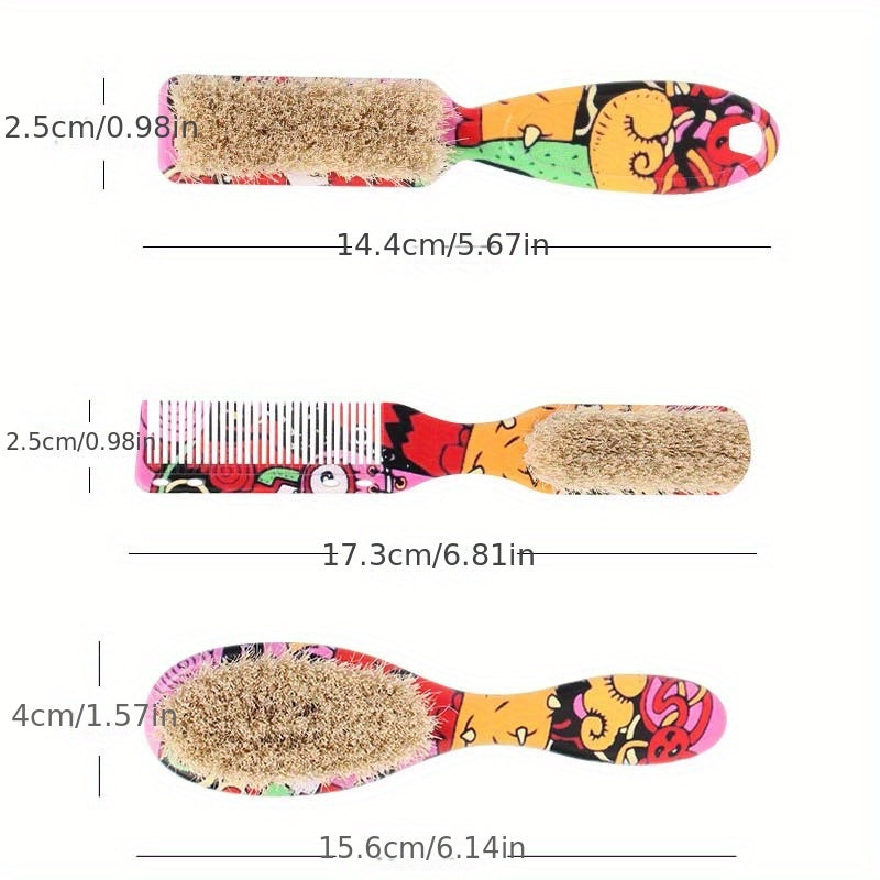 Cepillo de aseo para barba y bigote para hombres, de doble cara, de pelo de caballo