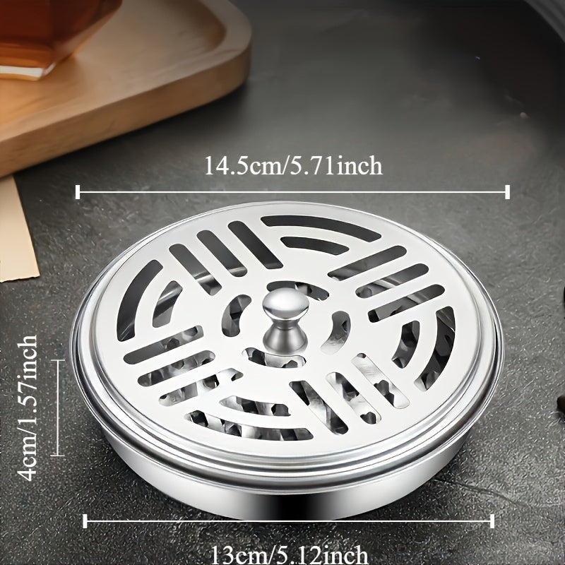 Stainless Steel Mosquito Coil Holder Windproof with Lid for Indoor Outdoor
