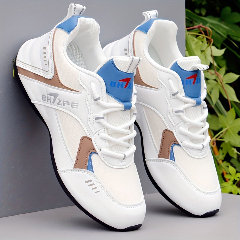 Men's Breathable Lace-Up Sneakers for Running Basketball Workout Gym with Wear-Resistant Rubber Sole