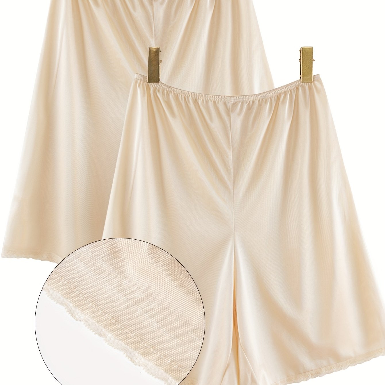 Plus o'lcham ayollar uchun chiroyli tilla bilan bezatilgan xavfsizlik yubka-shorts nafas oladigan muz ipak