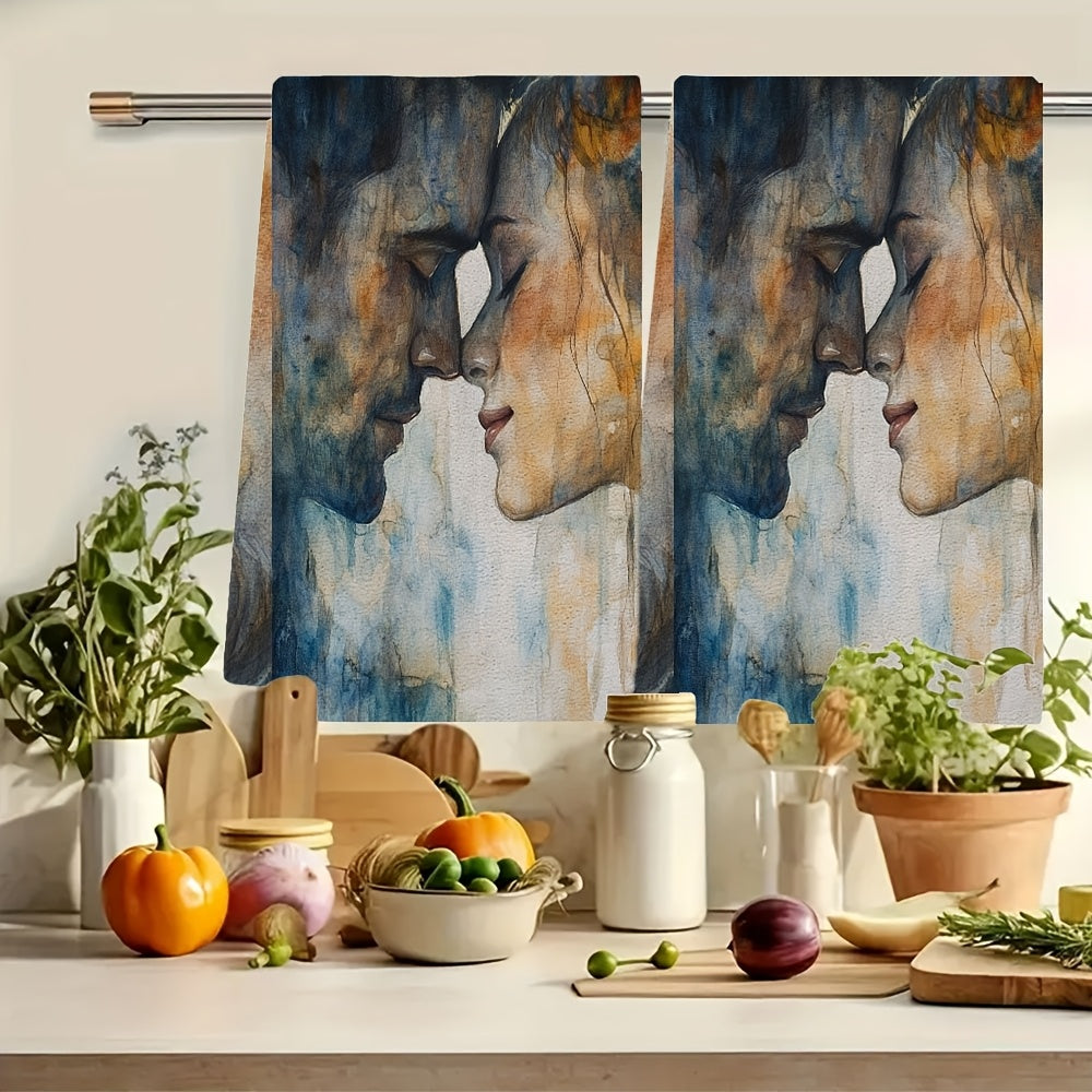 Set of 2 Ultra Soft Kitchen Towels 40x60cm Absorbent Dish Hand Towels