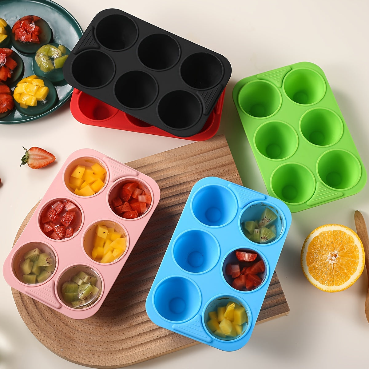 Silicone tuxumcha qattiq 6 teshikli oziq-ovqat uchun mo'ljallangan issiqlikka chidamli pishirish panasi