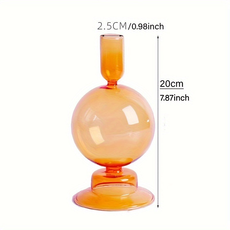 Минималистальный прозрачный стеклянный подсвечник, ручная работа, ваза для настольного декора