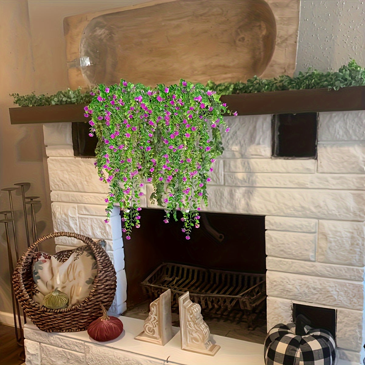 3pcs Artificial Ivy Vines UV Resistant Hanging Faux Flowers for Indoor Outdoor Decor