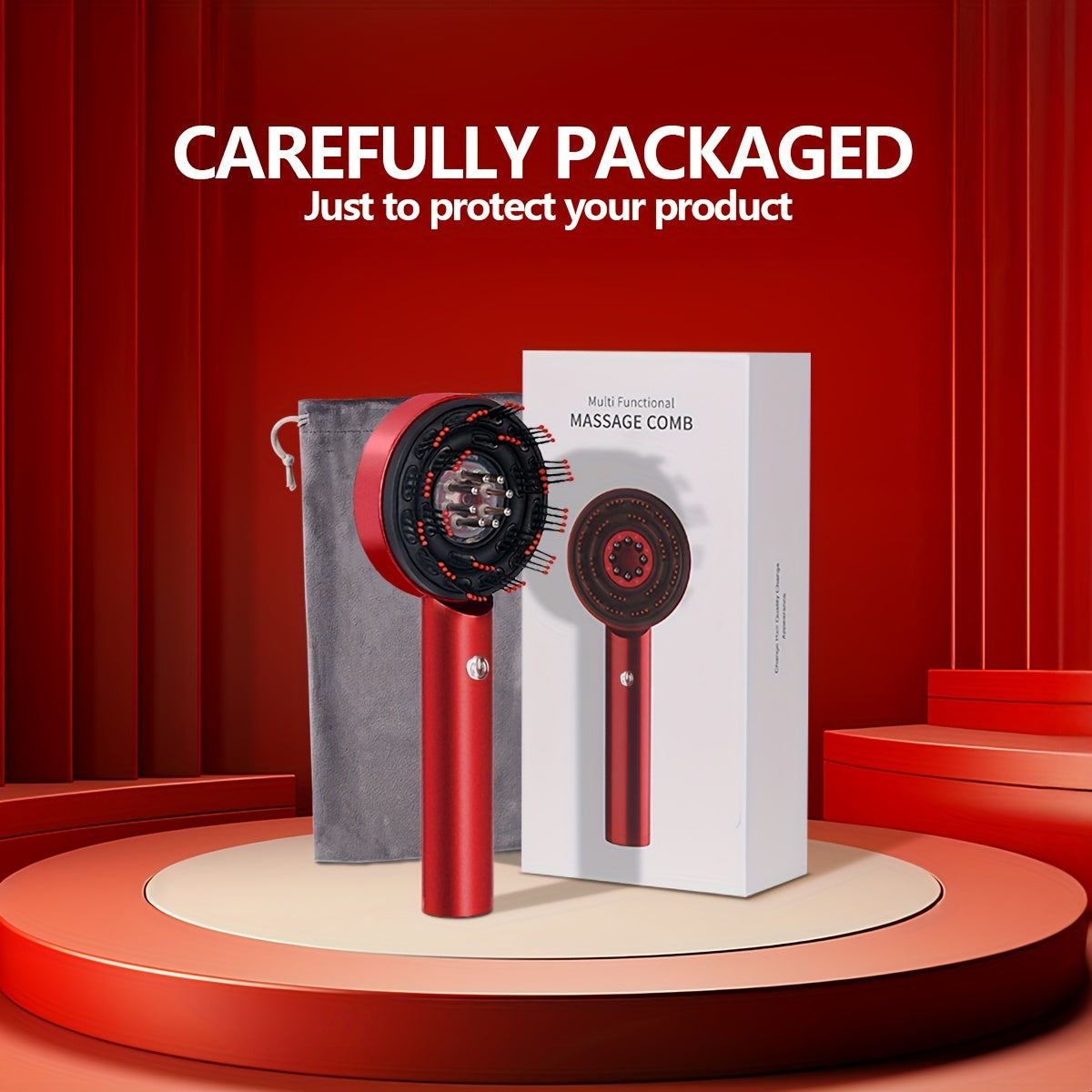 1 dona Elektrik Bosh Massajchi - USB orqali zaryadlanadigan va portativ Bosh Vibratsiya Tarag'i, Dam olish va Soch Parvarishi uchun, Yaxshilangan Shovqin Darajalari va Foydalanish Osonligi bilan