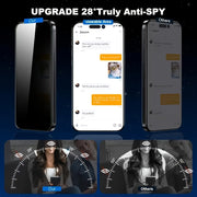 Set of 5 Privacy Screen Protectors for iPhone 11-16 Pro Max and Plus Tempered Glass
