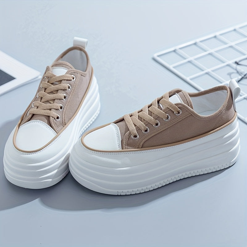 Women's Small White Fashion Shoes Lace-Up Plain Toe All-Season Man-Made Materials