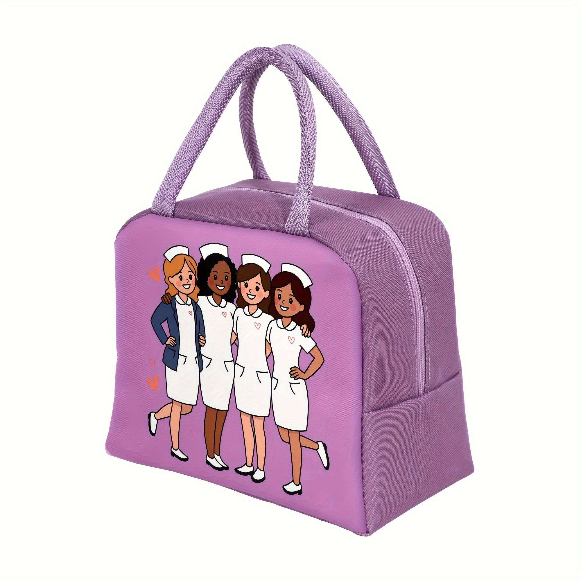 Insulated Lunch Tote for Work Travel or Picnic, Oxford Cloth, Easy Carry