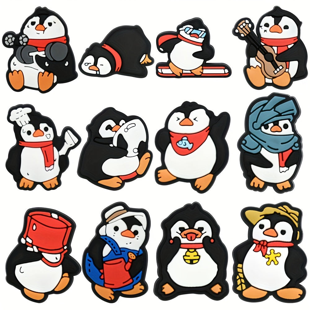 Unisex PVC Panda Shoe Charms Set, Black Eye Animal Shoe Accessories