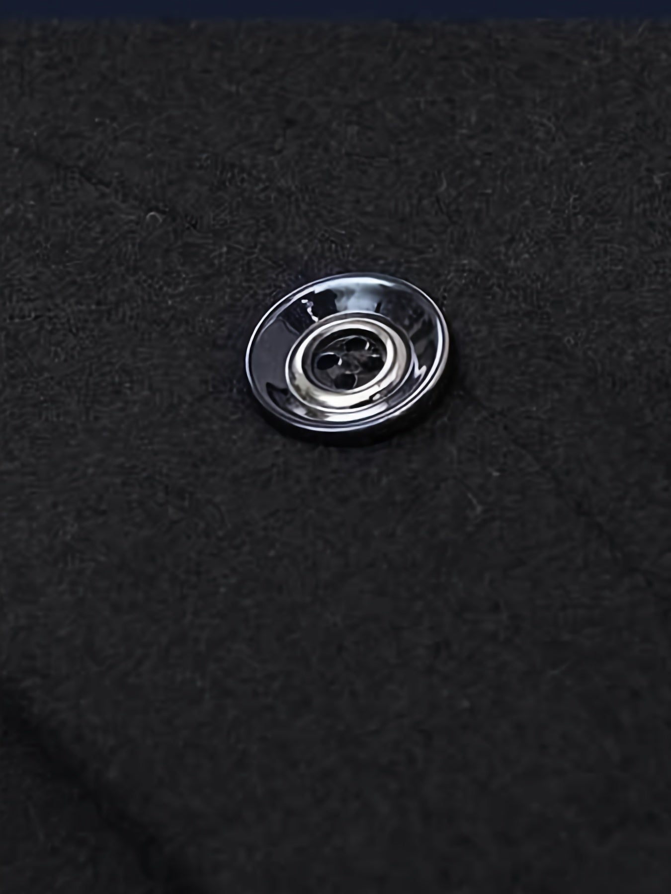 Plus Size Men's Double Collar Wool-Polyester Jacket with Faux Pockets for Fall Winter