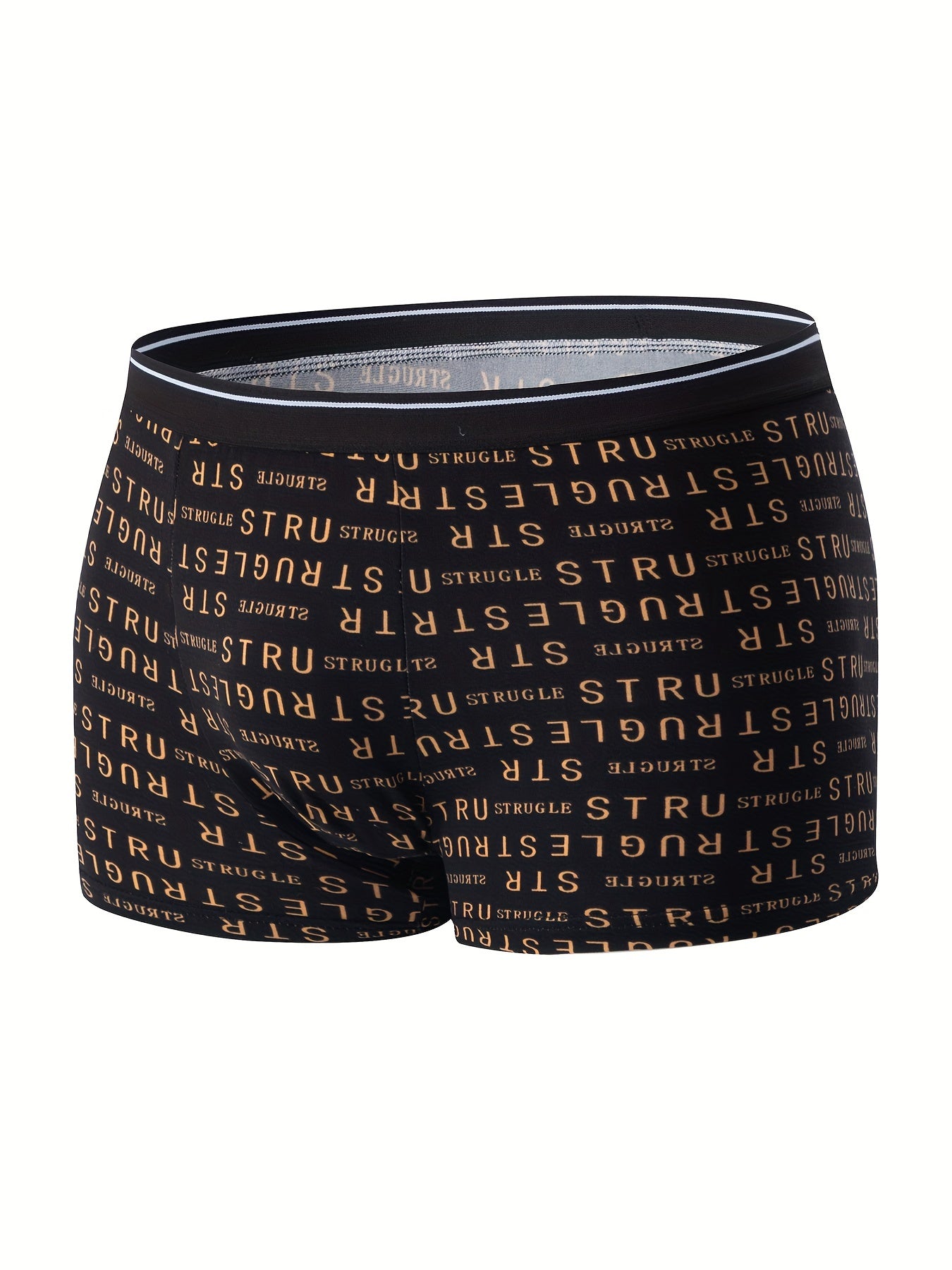 6 Pack Men's Athletic Boxer Briefs Breathable Quick-Dry Polyester Checkered Letter Print Elastic Waist