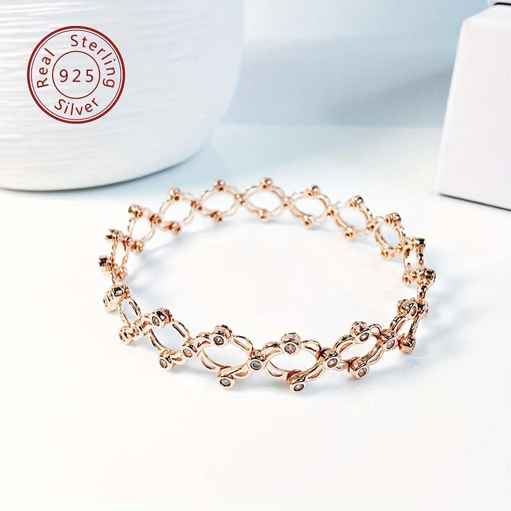 Sterling Silver Transformable Ring Bracelet Cubic Zirconia Jewelry Unisex