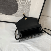 Women's PU Shoulder Bag Crossbody with Buckle Closure for Autumn Winter Black