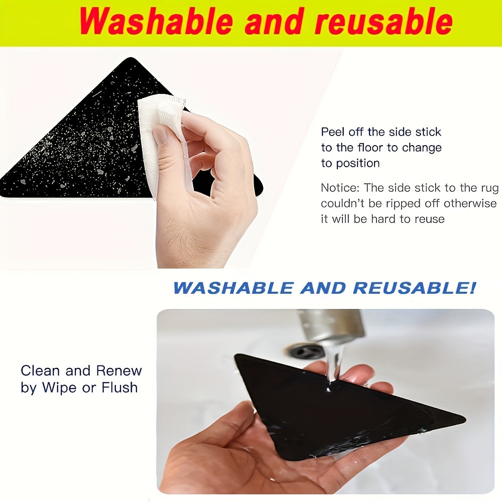 Gilam yopishtiruvchi to'plam 4, 8 yoki 12 dona, sirpanmaydigan, qayta ishlatiladigan, yuviladigan, yog'och pol uchun