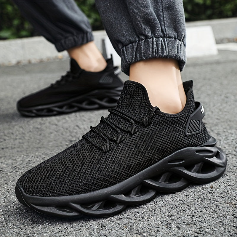 Men's Breathable Mesh Slip-On Sneakers with Shoelaces for Sports and Casual Wear