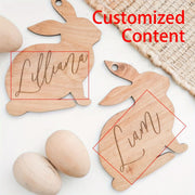 "Qizil yog'ochdan o'yilgan Pasxa savatiga tegishli yorliq, quyon dizayni - O'zgartiriladigan ism yorlig'i, bog'ichlar bilan, sovg'alar va esdaliklar uchun ideal"