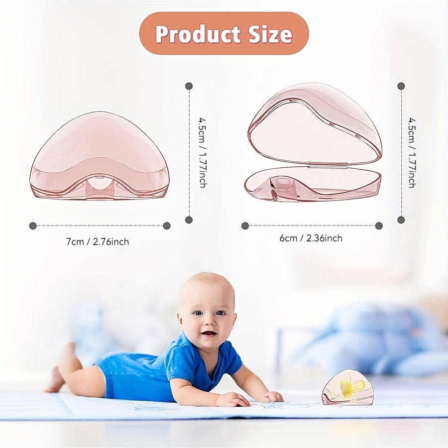 Set of Two Translucent Plastic Storage Cases with Flip Lids in Pink and Blue for Soothing Items