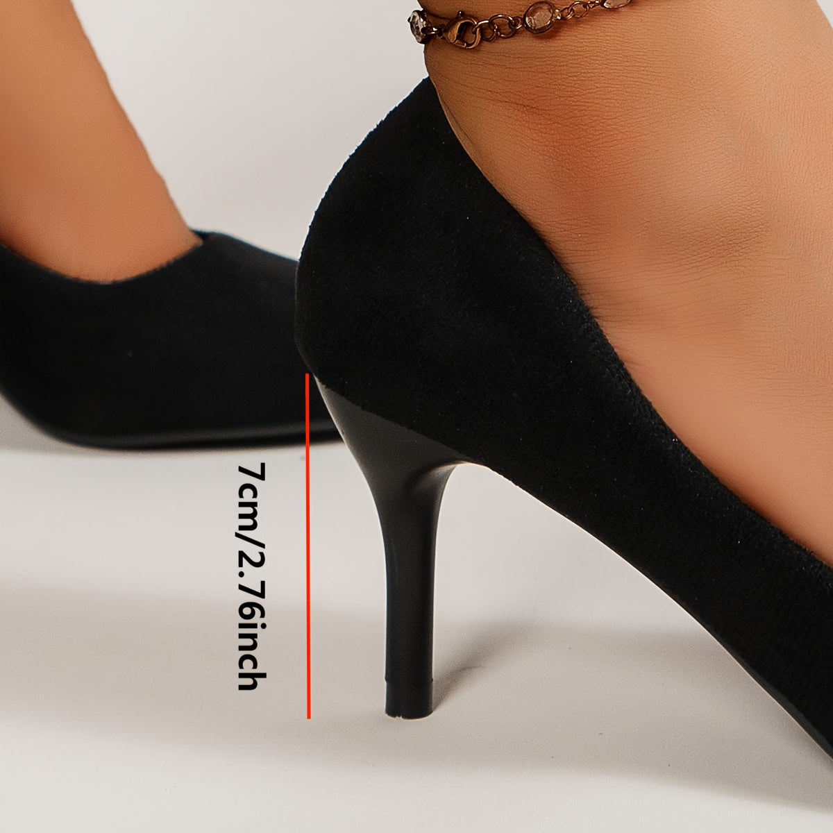 Women's Black Pointed Toe Stiletto Heels with Block Heel for Office and Parties