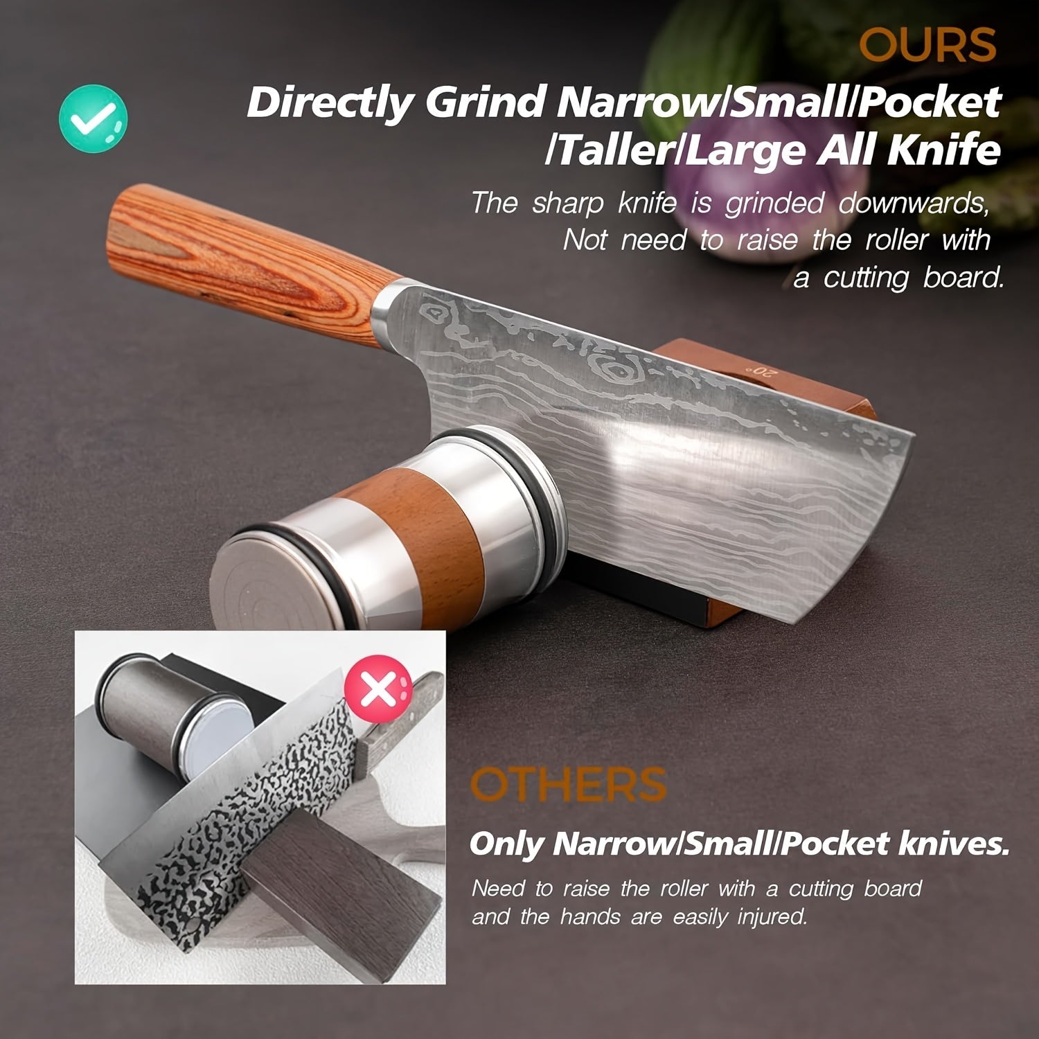 Aluminum Alloy Knife Sharpener with Non-Slip Base and Compact Design
