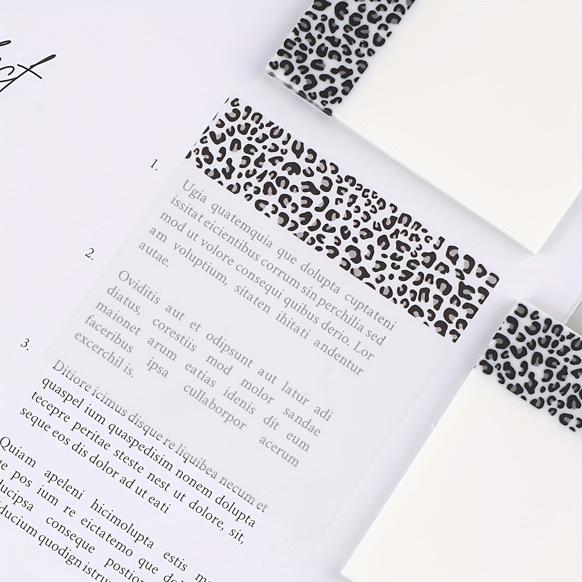 Notas adhesivas de estampado de leopardo, etiquetas adhesivas reutilizables para correcciones y marcado