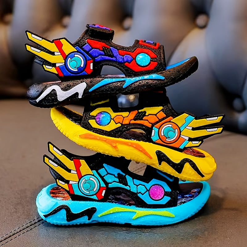 Boys' 2024 Breathable Anime Design Sandals with Microfiber Insole and PVC Upper