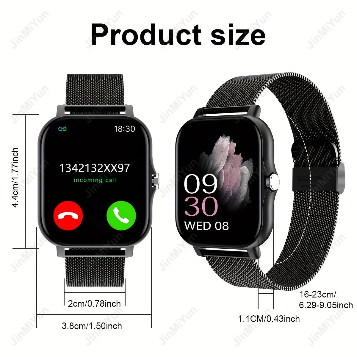 1.83-Inch Sports Smartwatch for Men and Women with Wireless Call Message Reminders and Multiple Sports Modes