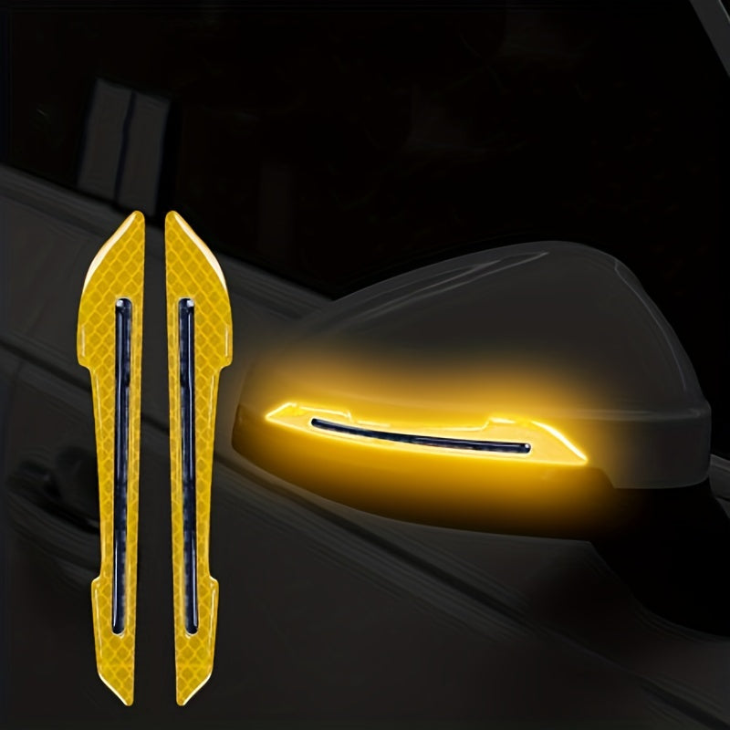 2 Pieces Car Rearview Mirror Stickers Reflective Safety Accessories