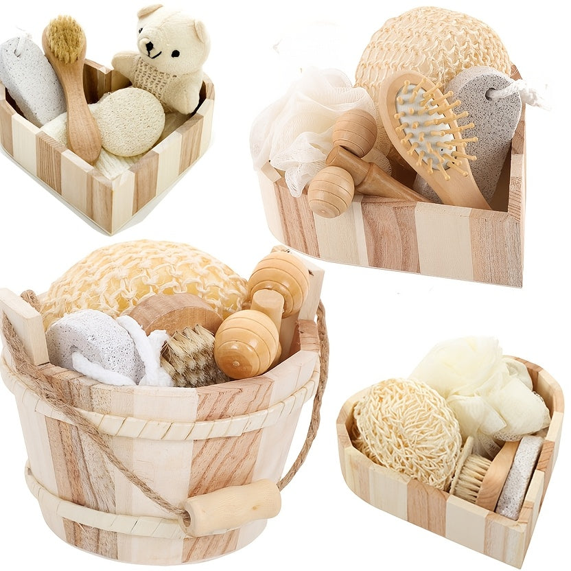 Unscented Exfoliating Spa Kit with Heart and Square Sponges for Relaxation