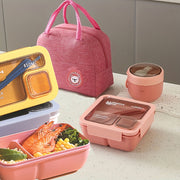 3-Piece Large Capacity Oxford Cloth Storage Bags for Lunch and Organizer in Bright Pink Grey Blue Green