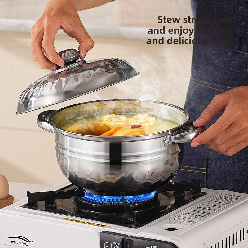 Набор из 10 предметов кухонной посуды из нержавеющей стали, прочные кастрюли и сковороды с крышками и ложками, многофункциональная идея подарка для домашней кулинарии