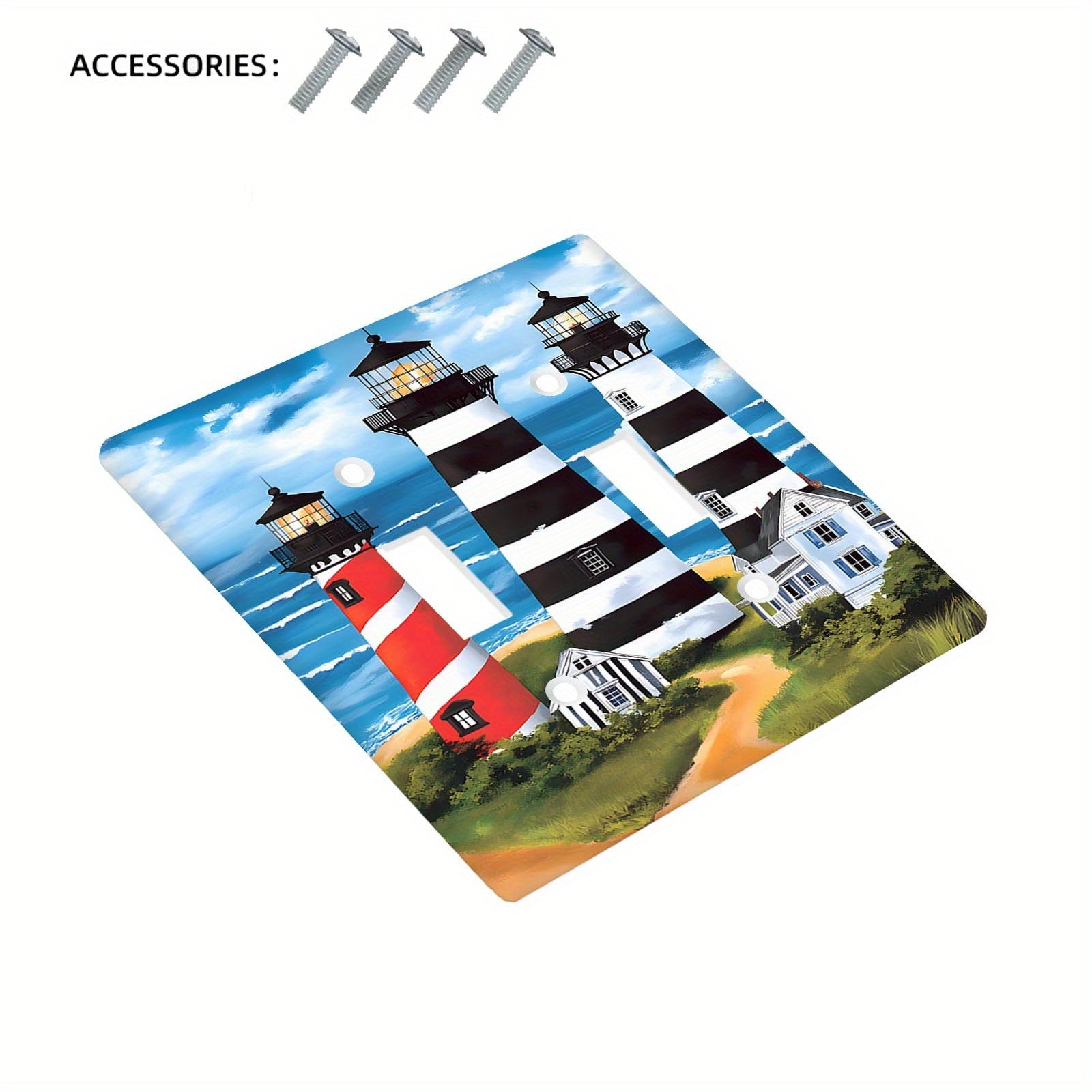Nautical Lighthouse Light Switch Cover Indoor Outdoor Decor No Electricity Needed
