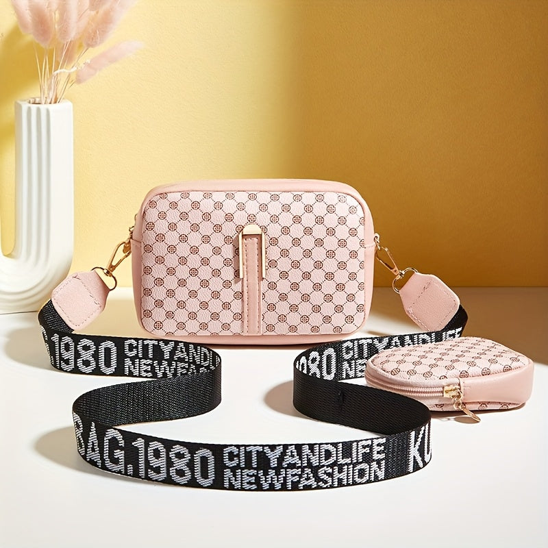 2024 Зимний Новый Женский Модный Печатный Комплект из 2-х предметов Сумка через плечо