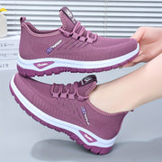 Ayollar uchun kundalik sport poyabzali, nafas oladigan mato, osongina kiyinadigan, dumaloq barmoqli, qora, qizil, to'q purple