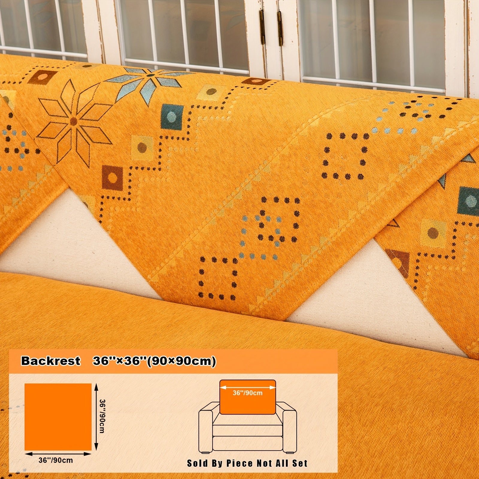 Bohemian Embroidered Sofa Slipcover with Pillowcase and Cushion Covers for Living Room and Bedroom