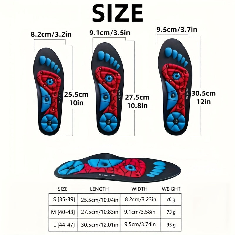Unisex EVA Magnetic Acupressure Insoles with Arch Support for Sports