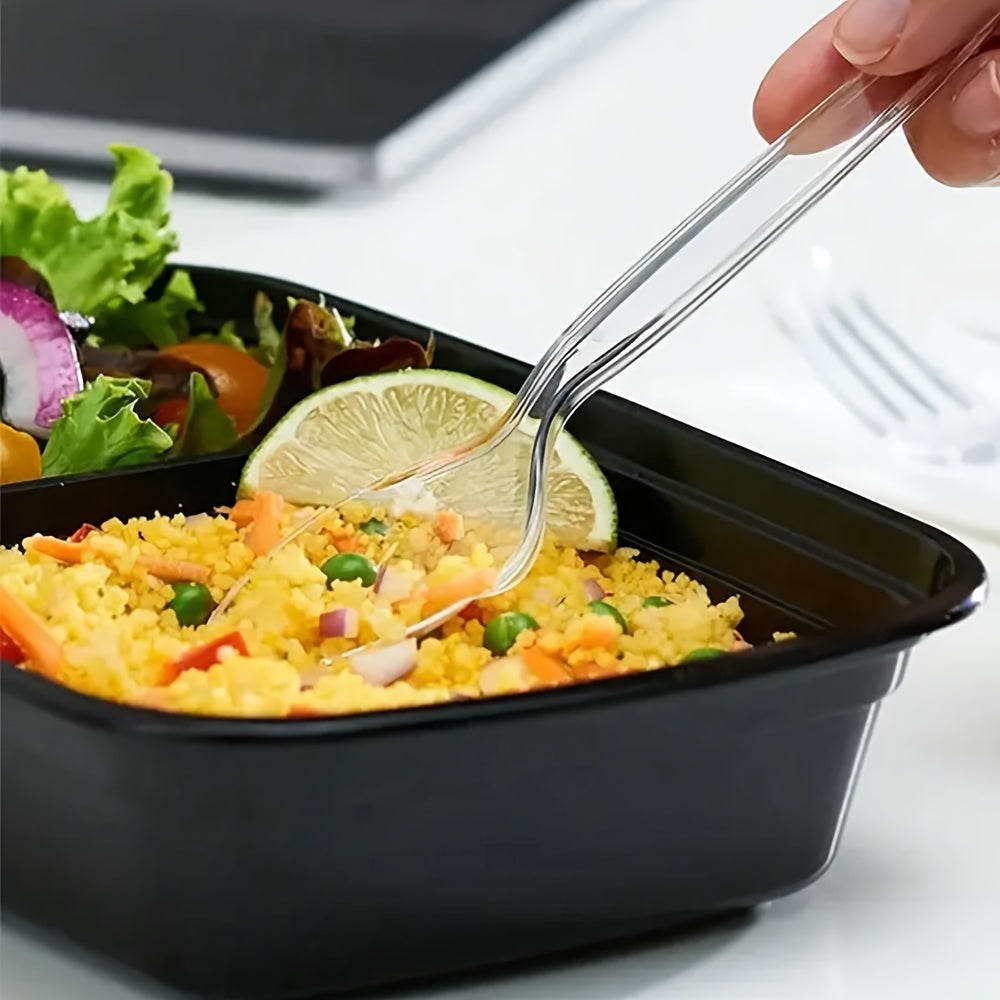 Desertlar, sho'rvalar, pirojnoe uchun 50 dona shaffof plastmassa qoshiq, qayta ishlatiladigan