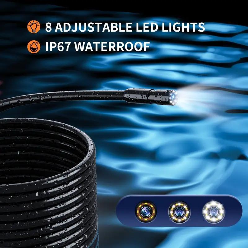 Inskam endoskopi, 4.3" IPS LCD ekran, 8mm bitta linza, qayta zaryadlanadigan 18650 seriyali batareya, USB zaryadlash - avtomobil, quvurlar, havo konditsionerlari ta'miri, diagnostika uchun ideal.|Foydalanuvchi uchun qulay