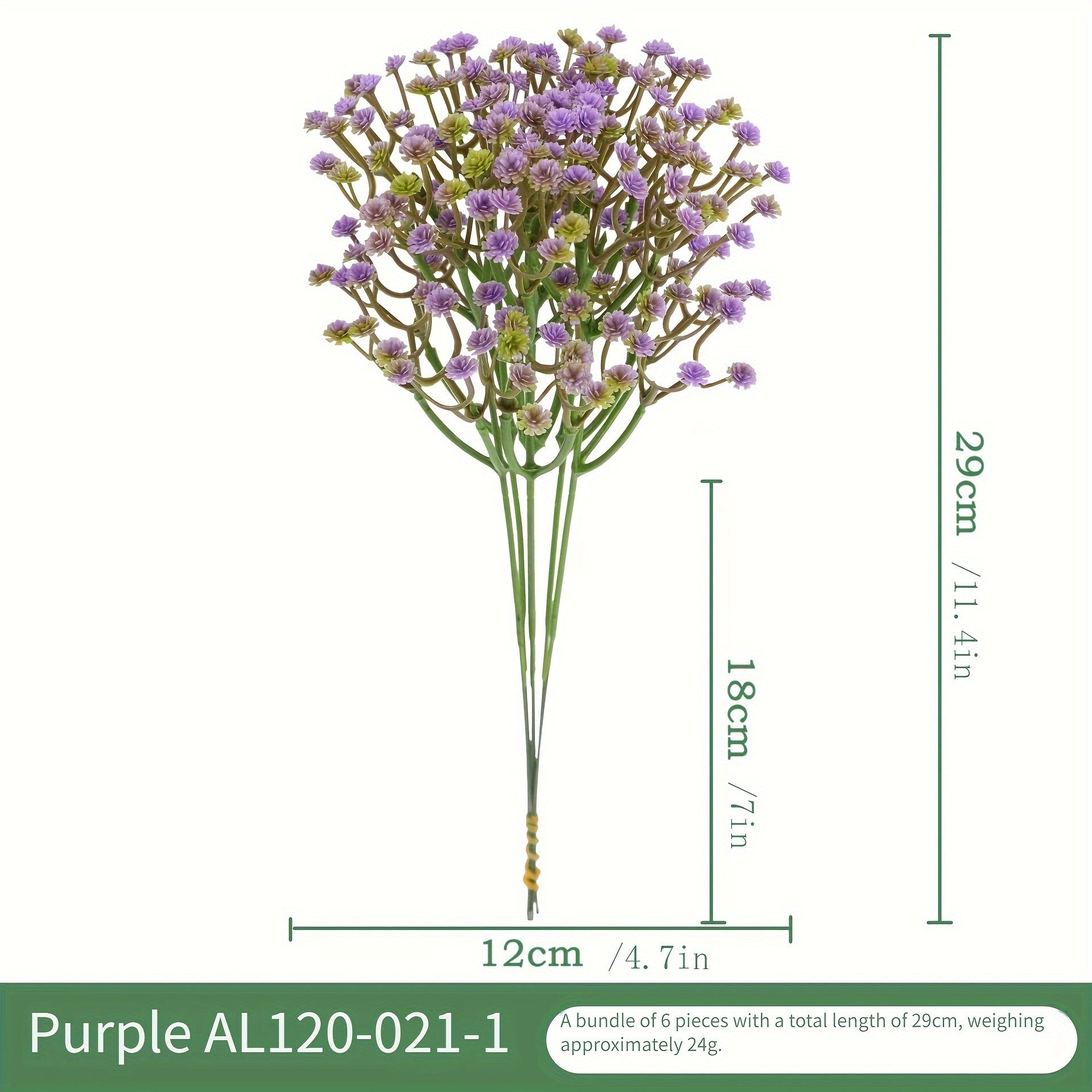 12 ta bo'lak sun'iy gul buketi, Gypsophila va Piyoz bilan to'qilgan savatda