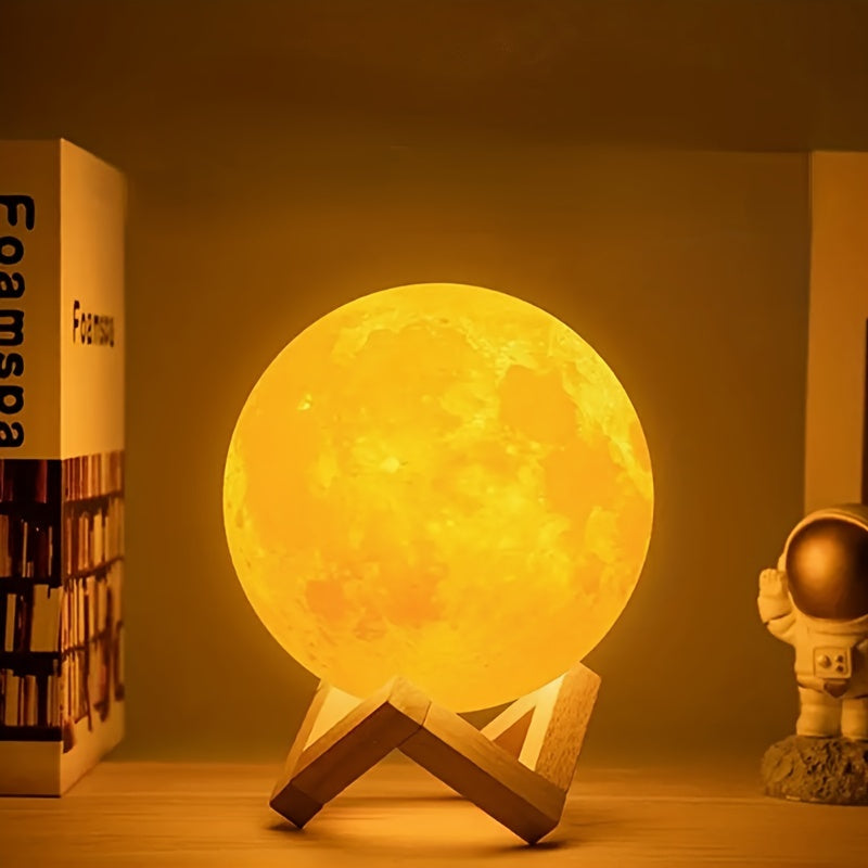 Moon Lamp Night Light with Stand 11.99cm LED Battery-Powered Bedroom Decor Christmas Gift