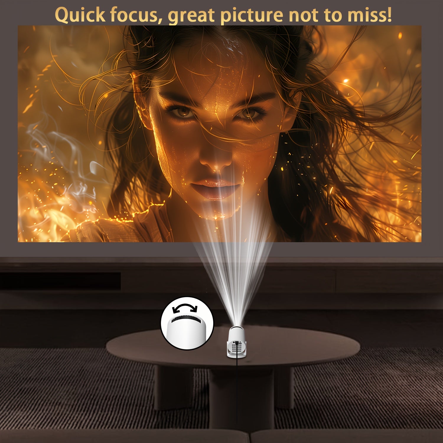 Portable HD Mini LED Projector for Home Theater with 4K Decoding