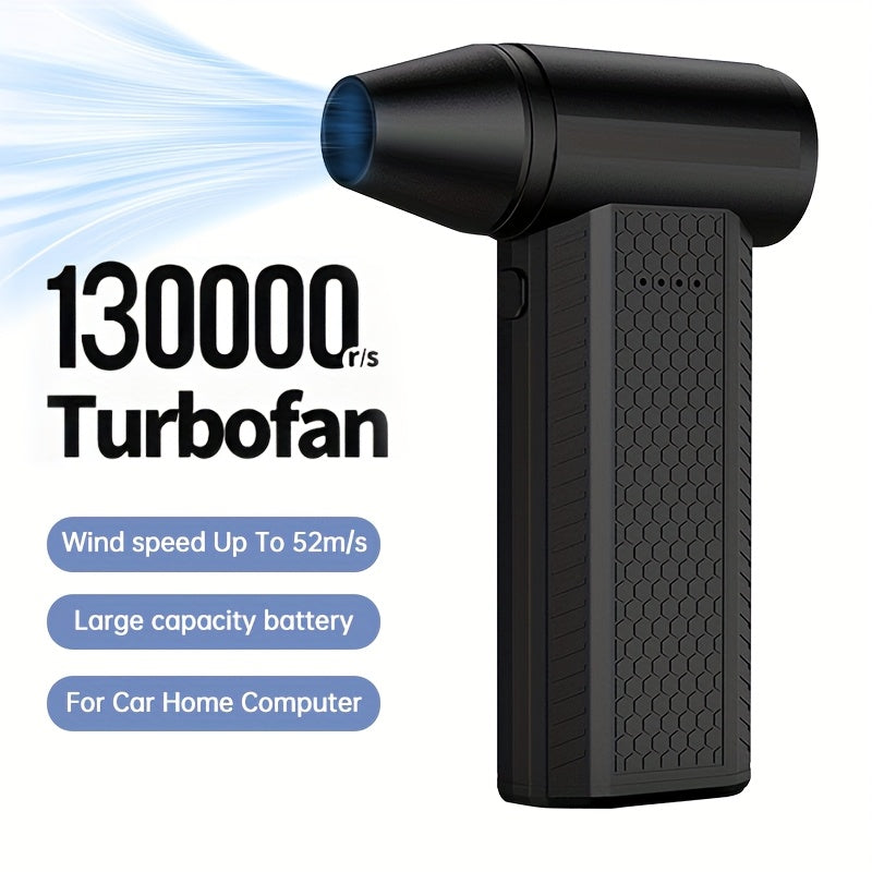 Cordless Snow Blower Fan 130000rpm 3-Speed Handheld for Car and Playground