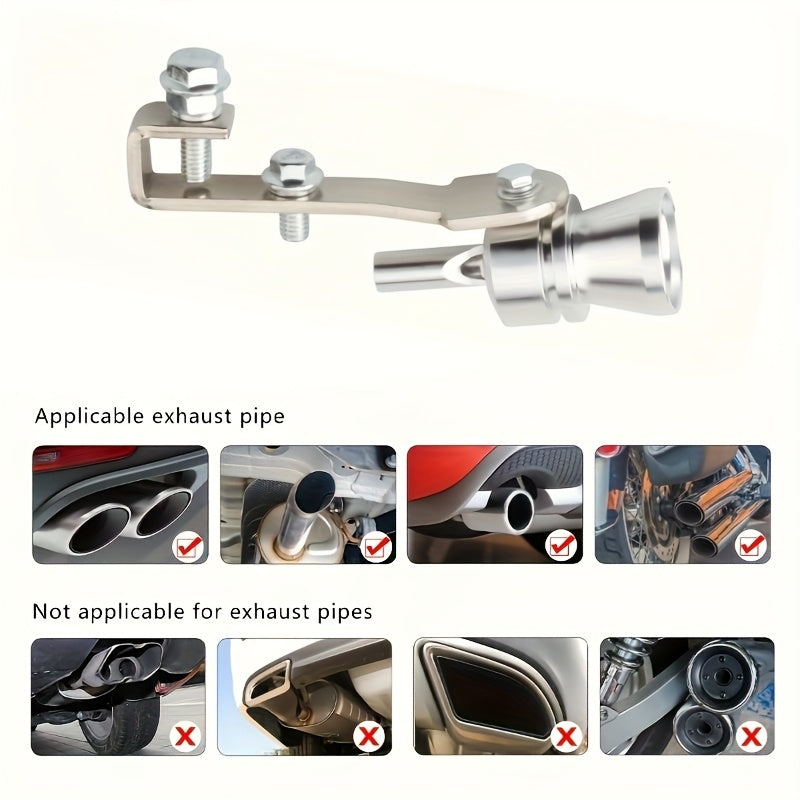 Universal Aluminum Alloy Turbo Whistle Exhaust Pipe Sound Amplifier Car Motorcycle