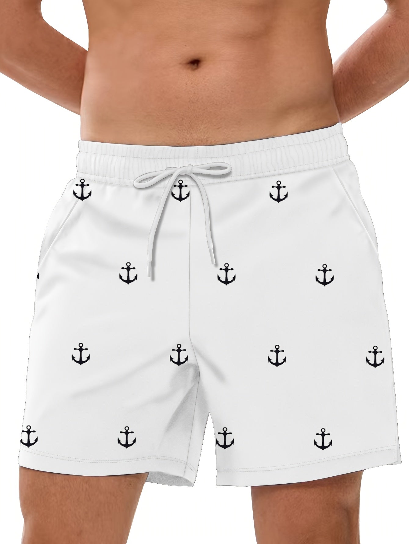 Men's Summer Beach Shorts Print Polyester Regular Fit Vacation Style