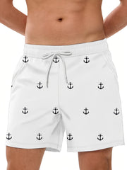 Men's Summer Beach Shorts Print Polyester Regular Fit Vacation Style