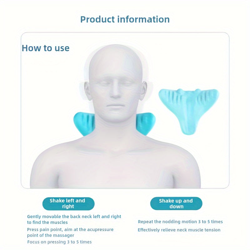 Neck Massager with 15 Massage Points, C-Shaped Design, Lightweight EVA